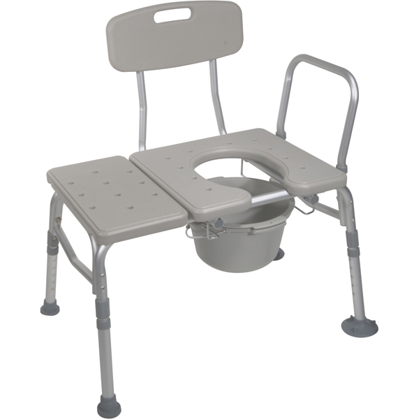 Combination Plastic Transfer Bench with Commode Opening - Click Image to Close